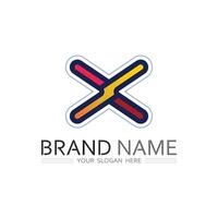 Unique X Shape Logo Design with Abstract and Bold Typography vector