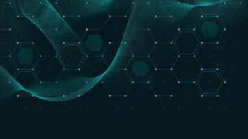 Abstract hexagonal pattern with flowing lines vector