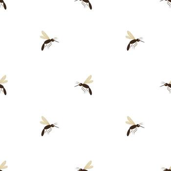 mosquitos, mosquitos sin costura modelo. resumen y minimalista modelo. mano dibujado insectos modelo vector