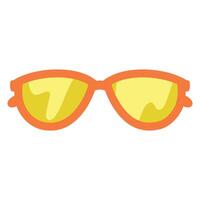 Orange sunglasses with yellow lenses front view illustration on a white background vector