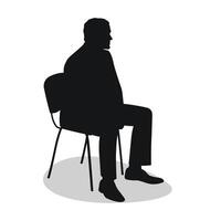 Silhouette of a viewer, a man sitting on a chair vector