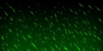 Green fire sparks with glowing embers and toxic mist. Magic flame effect on dark background with fog, particles, smoke and neon shine. Abstract fantasy with dust, heat and energy motion. vector