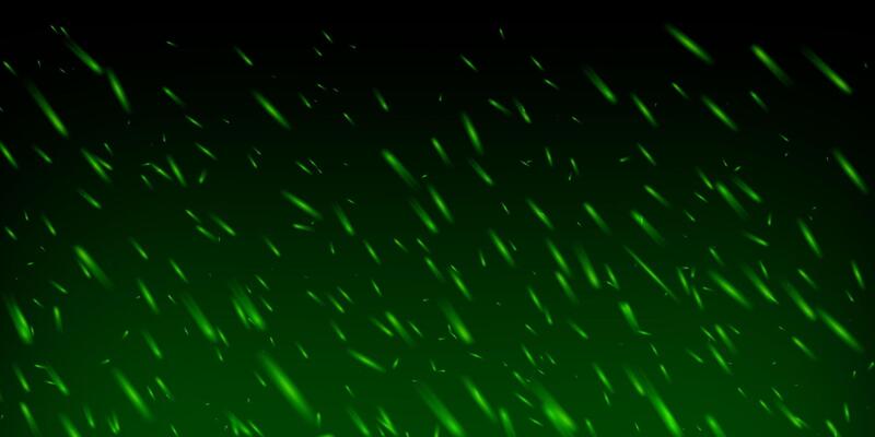 Green fire sparks with glowing embers and toxic mist. Magic flame effect on dark background with fog, particles, smoke and neon shine. Abstract fantasy with dust, heat and energy motion.