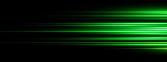 Green laser streaks across dark background with glowing neon energy and fast motion. Futuristic techno vibe with sparkle, blur and digital shine. Perfect for sci fi party posters. illustration. vector