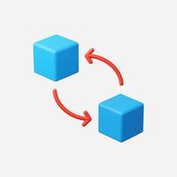 blue cubes with red arrows vector