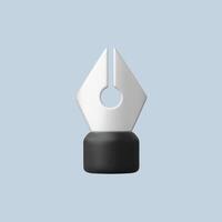 Fountain pen nib on a blue background vector