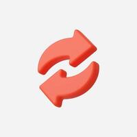 Red circular arrow icon for refresh vector