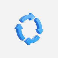 3d Realistic Recycle arrow vector
