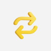 3D render of two yellow arrows, symbolizing exchange or transfer. vector