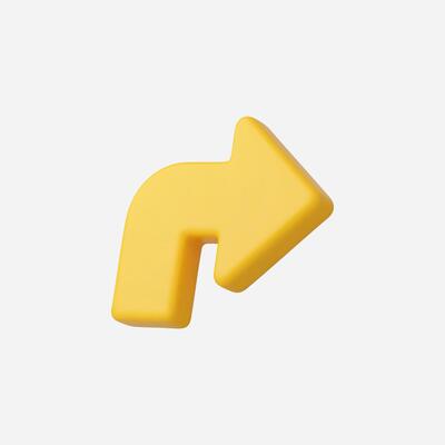 3d Realistic Turn Right Arrow icon Illustration