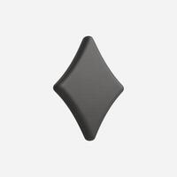 3D rendered black diamond shape, simple and elegant design. vector