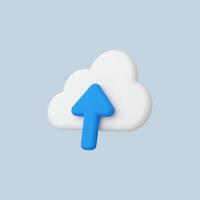 3d Realistic White Cloud upload vector