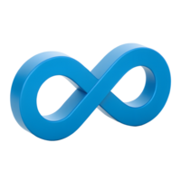 3D Render of a Blue Infinity Symbol Endless Loop Cycle Concept png