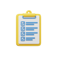 Yellow Checklist Clipboard 3D Render Task Management To Do List Planning Organization Project png