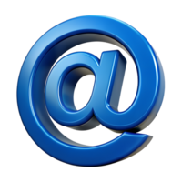 3D Render of Glossy Blue Email At Symbol Commercial Use Web Design Element png