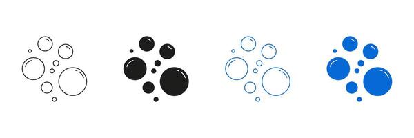 Bubble Shapes Line And Solid Icon Set. Bubble Design Symbol Collection. Isolated Illustration vector
