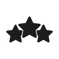Three Stars Solid Icon. Quality Rating, Feedback Evaluation, And Excellence Recognition Silhouette Symbol. Customer Satisfaction And Review Highlight. Isolated Illustration vector