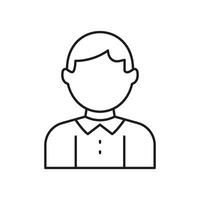 Male Avatar Line Icon. User Profile, Account Representation, And Identity Outline Symbol. Personal Information And Online Presence. Editable Stroke. Isolated Illustration vector