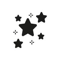Stars And Sparkles Solid Icon. Celestial Illustration Representing Magic, Wonder, And Dreams Silhouette Symbol. Decorative And Mystical Themes. Isolated Illustration vector