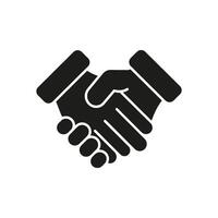 Handshake Solid Icon. Partnership, Agreement, And Collaboration Silhouette Symbol. Teamwork, Business Dealings, And Mutual Understanding. Isolated Illustration vector