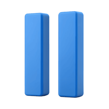 3d rendere di blu pausa pulsante icona media giocatore controllo simbolo digitale interfaccia elemento png