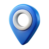 3D Render of a Blue and White Location Pin Icon GPS Marker Navigation Symbol png