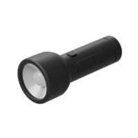 Sleek Black Flashlight Portable Handheld Light 3D Render Power Source Illumination Device png