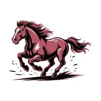 Running Horse Illustration Wild Stallion with Dynamic Pose and Motion Lines vector