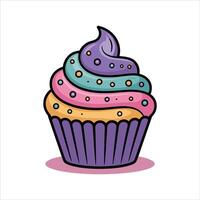 Cupcakes with Sprinkles Icon Design on white background vector
