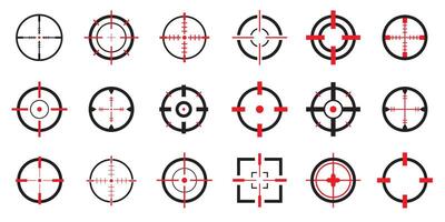 Crosshair icons set isolated. Crosshairs for games, web and app vector