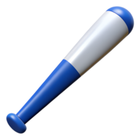 Blue and white baseball bat 3d render sports equipment game item isolated transparent background png