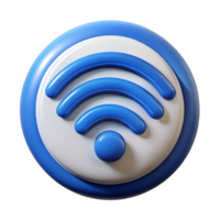 3D Render of a Blue Wifi Symbol Wireless Internet Connection Icon Digital Technology Graphic png