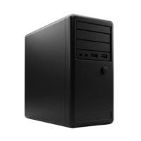Sleek Black Desktop Computer Tower Modern PC System Unit Technology Hardware png