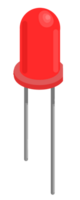 red button icon, isometric illustration, transparent background png