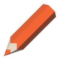 Red sharpened pencil. 3D-like simple illustration. vector