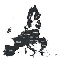 Political map of 27 European Union, EU, member states after brexit in 2020. Simple flat illustration. vector