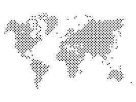 Dotted map of World. Halftone design. Simple flat illustration. vector