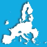 White 3D map of EU, European Union. Member states after brexit in 2020. vector