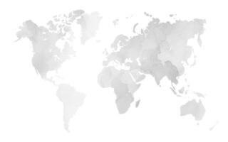 This art features a world map designed with a watercolor texture, showcasing various continents with soft, blended colors. Ideal for educational or decorative use. vector
