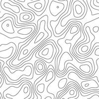 Abstract topoghrapic map. Thin black contour lines on white background. illustration. vector