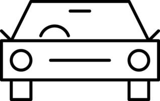 Car front view - modern thin line icon. Simple black outline illustration. vector