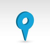 Map pointer - blue object with dropped shadow. Location mark. vector