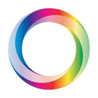 Orbit icon. Rounded ring designed with blended gradients in rainbow spectrum colors. vector