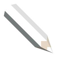 White sharpened pencil. Simple 3D-like illustration. vector