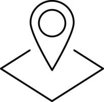 Map pin - symbol of GPS navigation, marked place on map or final destination. Modern thin line icon. Simple black outline illustration. vector