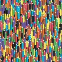 Colorful seamless background of pencils. Sharpened crayons. illustration. vector