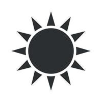 This graphic showcases a sun, symbolizing brightness and warmth. The design features a round center surrounded by sharp rays, perfect for summer themes. vector