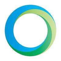 Orbit icon. Rounded ring designed with blended gradients in green a blue. vector