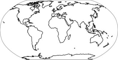 Outline map of World. Simple flat illustration vector