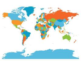 World map. High detailed blank political map of World. 5 colors scheme map on white background. vector